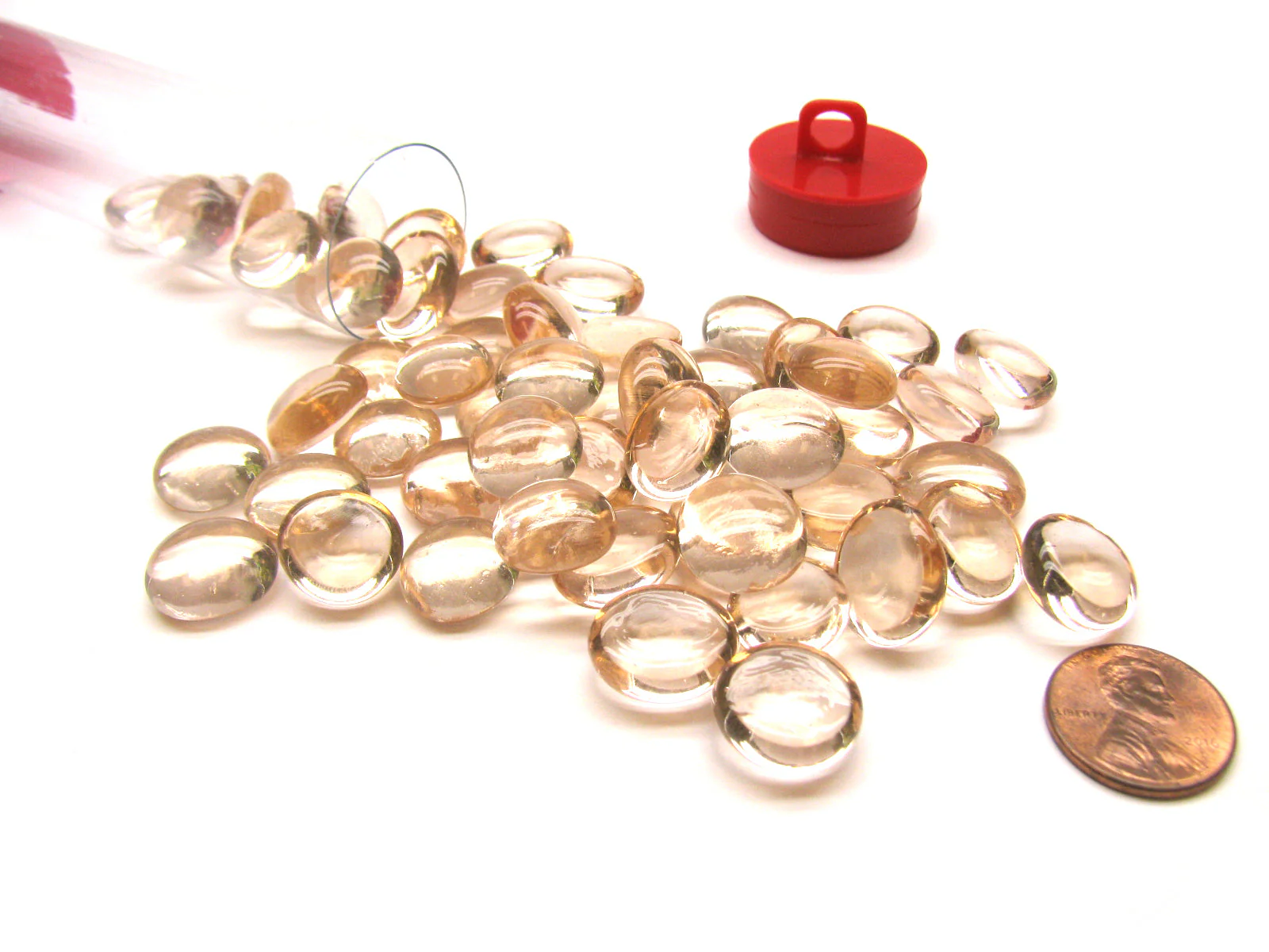 Chessex - Gaming Glass Stones 40 or More in Tube - Crystal Pink - Image 2