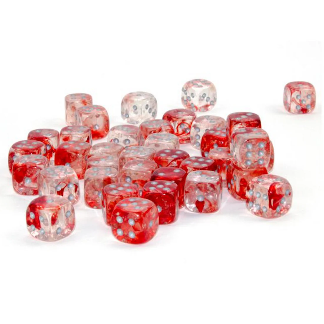 Chessex Nebula Luminary 12mm 36 Die Set – Red/Silver (CHX 27954) - Image 2