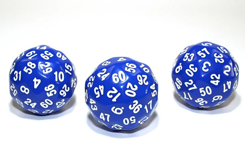 Chessex - Opaque d60 Dice - Blue/White