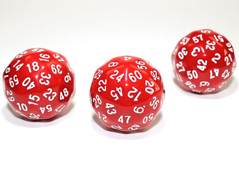 Chessex - Opaque d60 Dice - Red/White