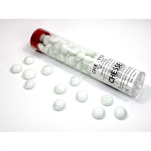 Chessex Opaque White Glass Stones Tube CHX 01131