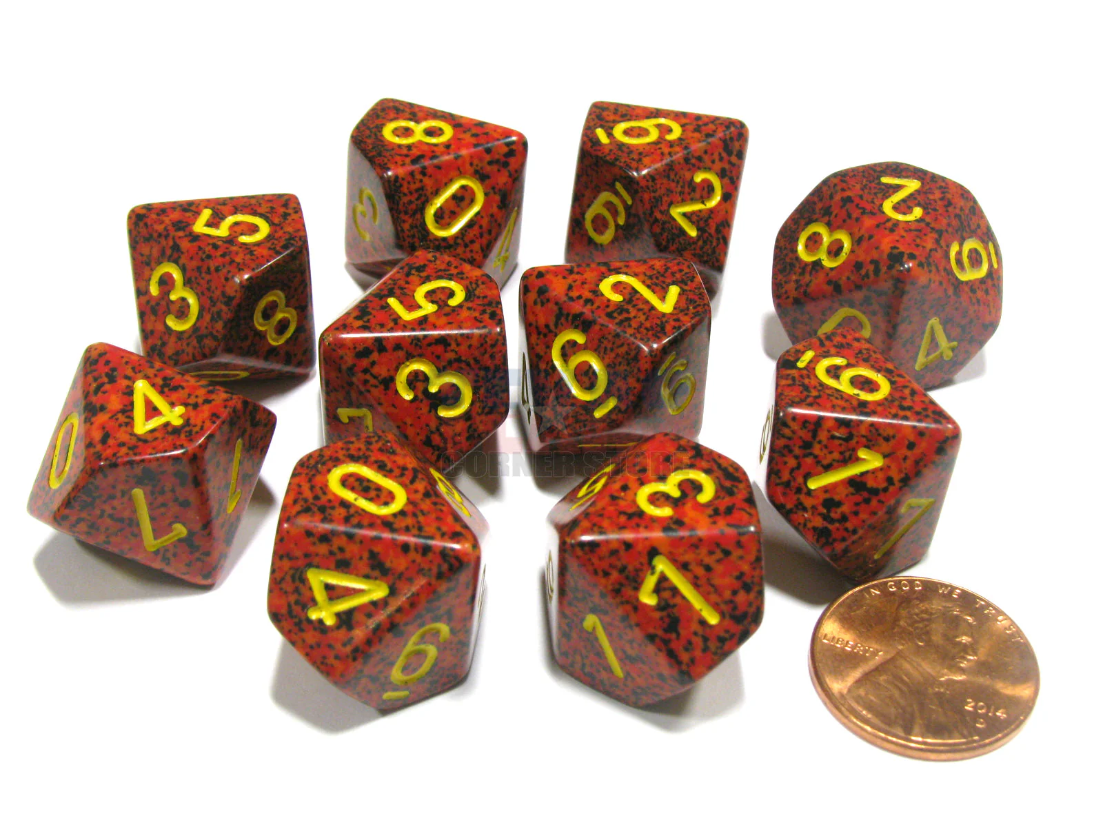 Chessex - Speckled Mercury d10s Dice 10-Piece Set - Red - Image 3