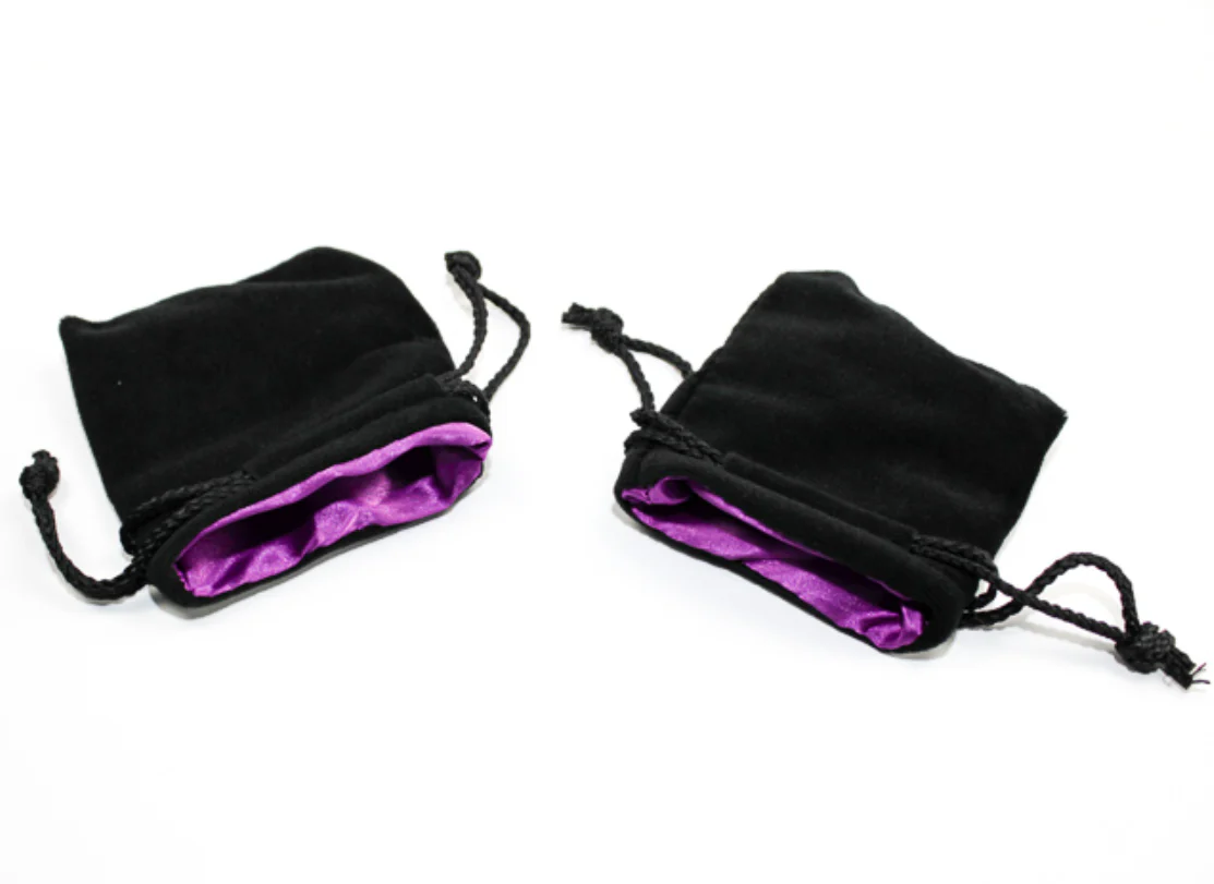 Chessex - Velvet Dice Bag 3.75-Inch x 4-Inch - Black/Purple