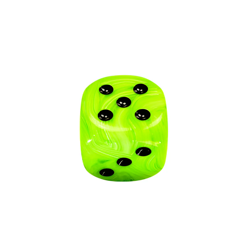 Chessex - Vortex 50mm d6 Dice with Pips - Bright Green/Black