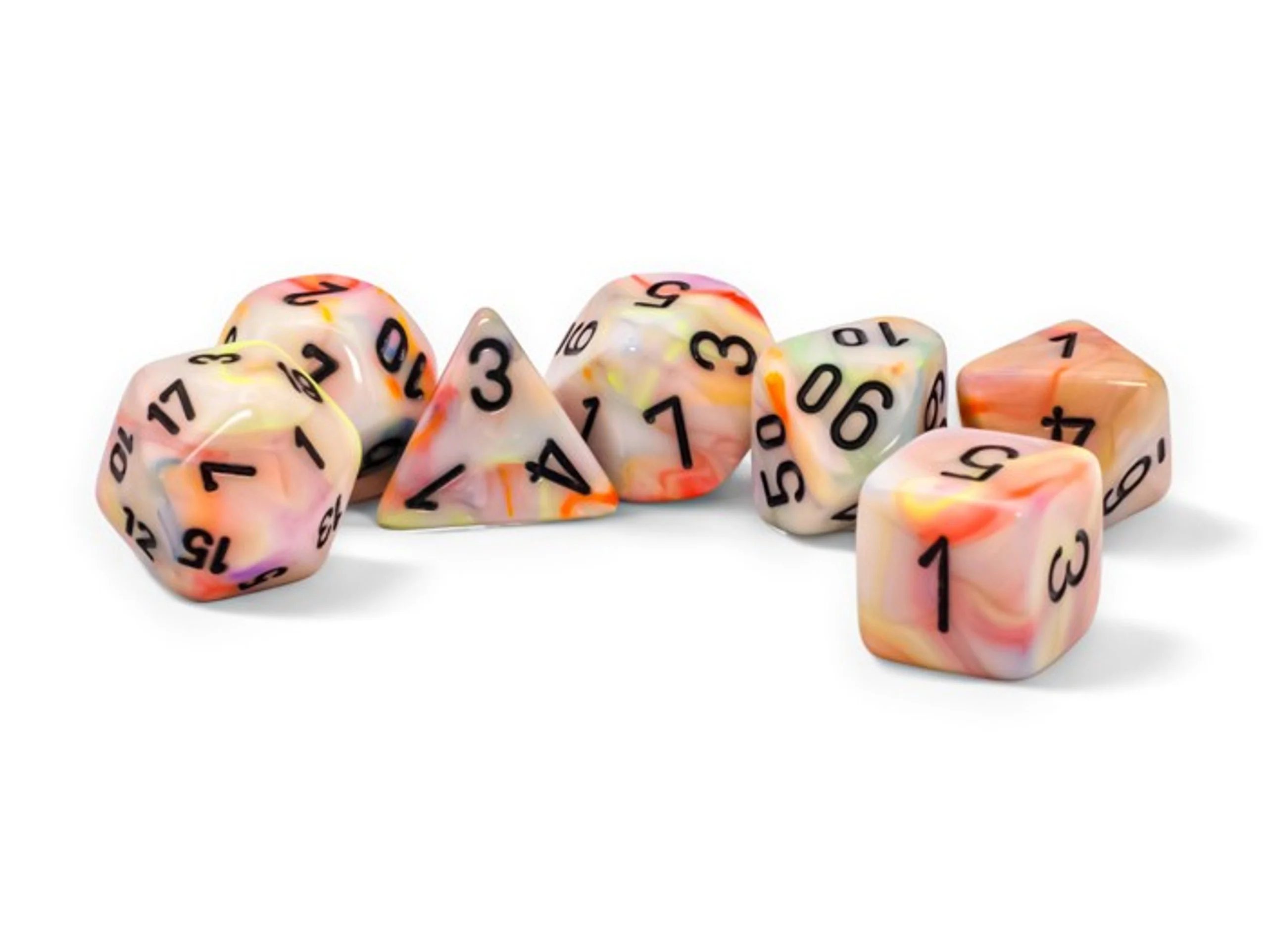Chessex Festive Mega-hedral CircusTM/black 7-Die Set CHX 22442