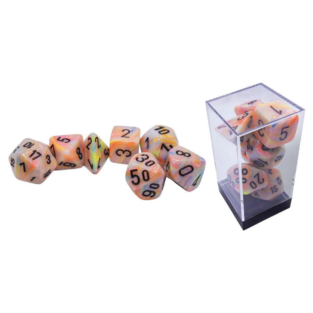 Chessex Festive Mega-hedral CircusTM/black 7-Die Set CHX 22442 - Image 2