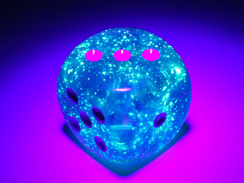 Borealis Purple/white Luminary 30mm d6 dice w/pips - CHX DB3077 - Image 2