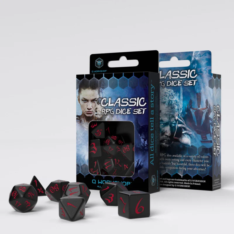 Classic RPG Black & red Dice Set (7) - Image 2