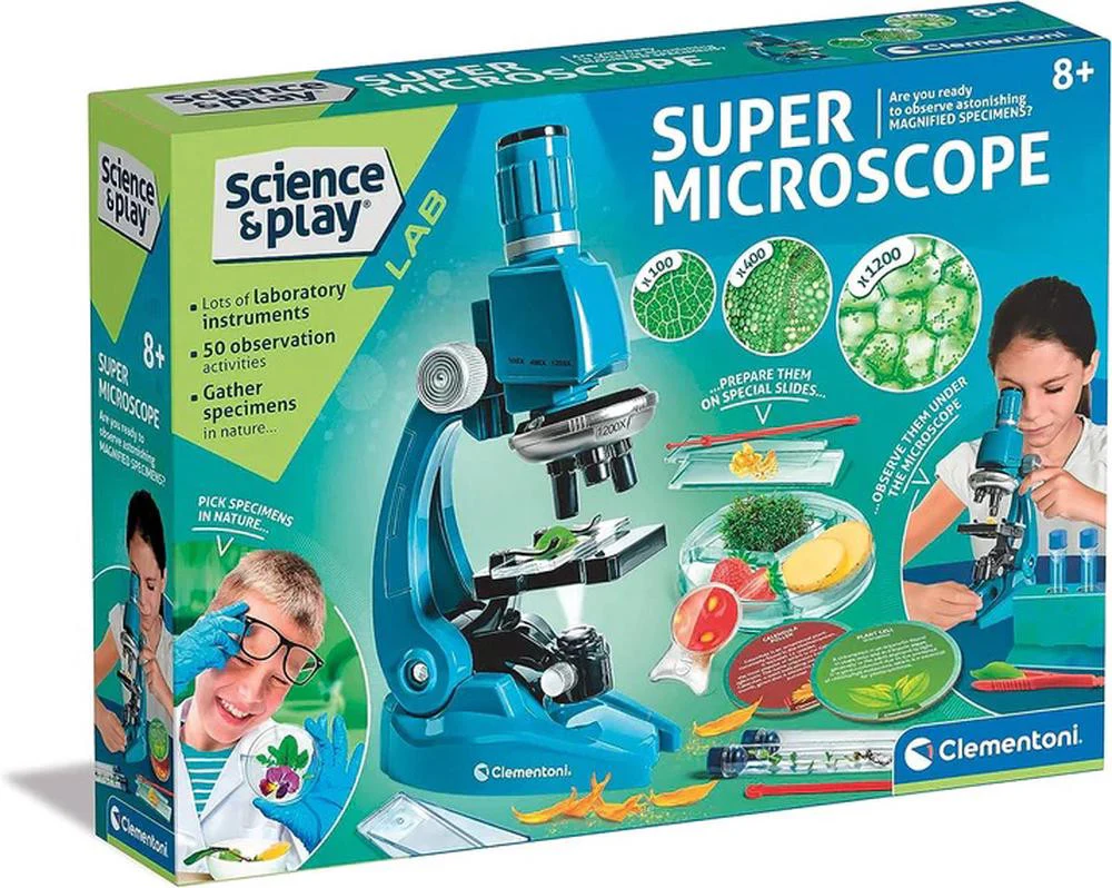 Clementoni Science and Play Super 1200x Microscope Experiment Kit