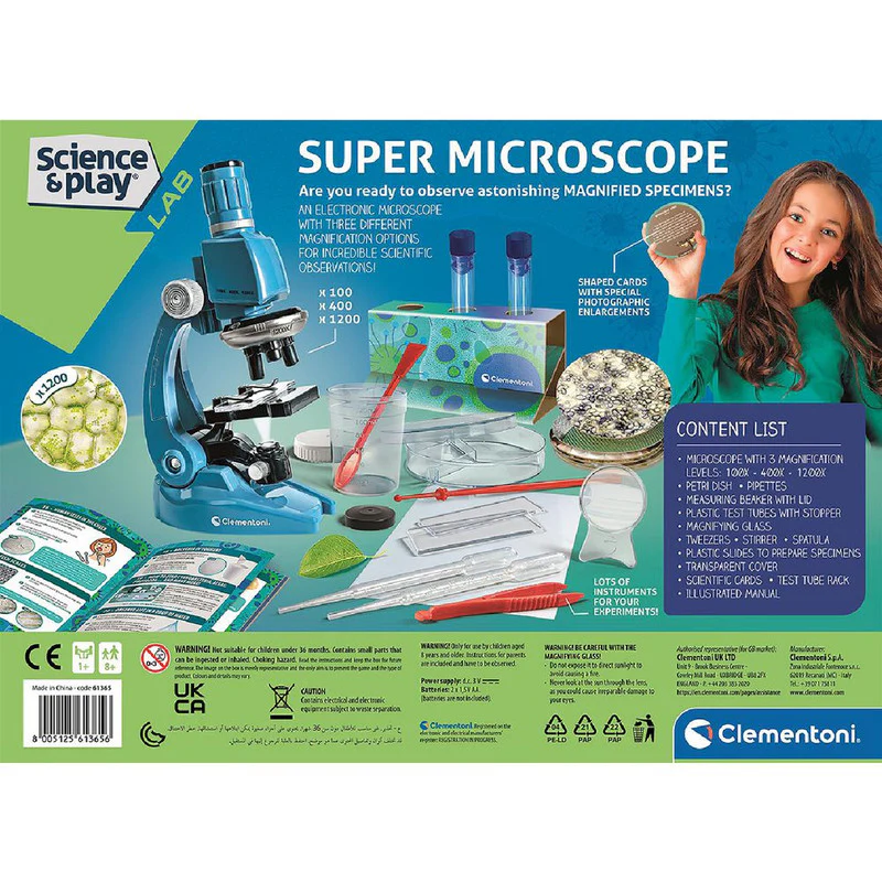 Clementoni Science and Play Super 1200x Microscope Experiment Kit - Image 2