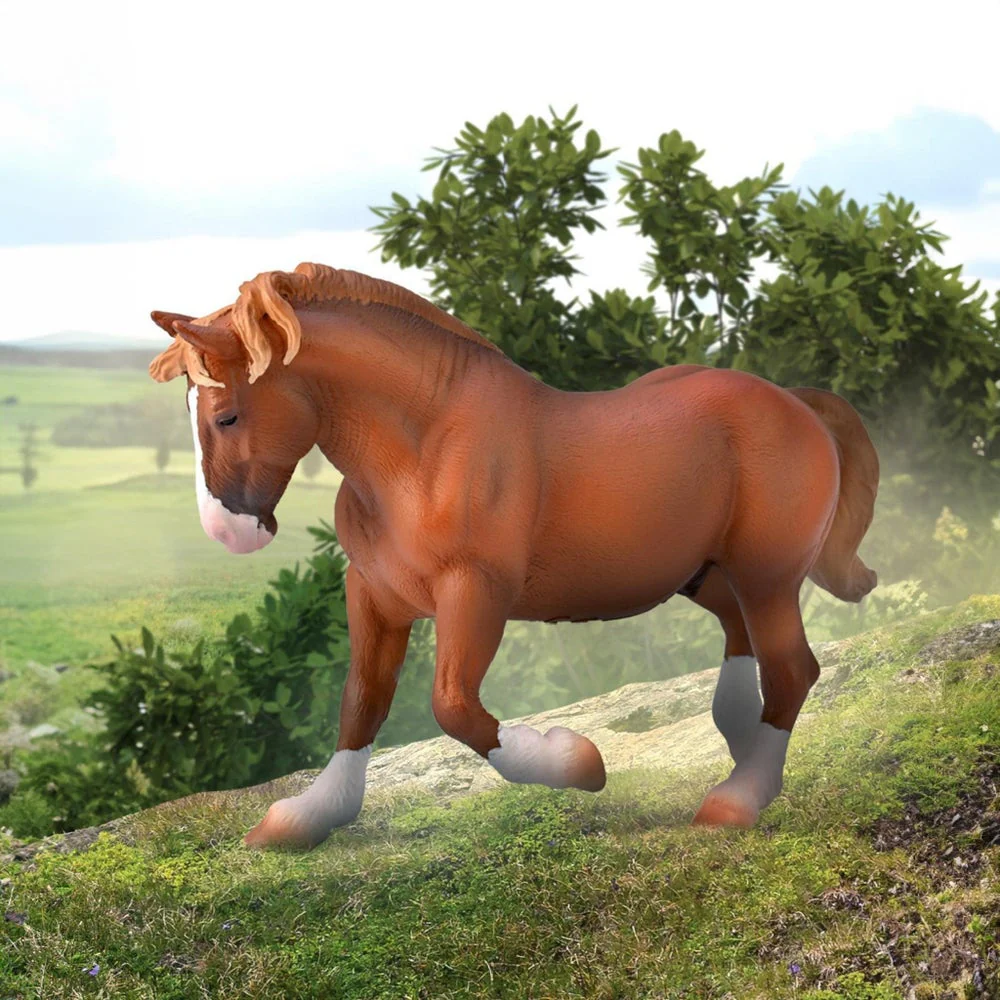 Collecta Breton Draft Horse Stallion Chestnut - XL - Image 3