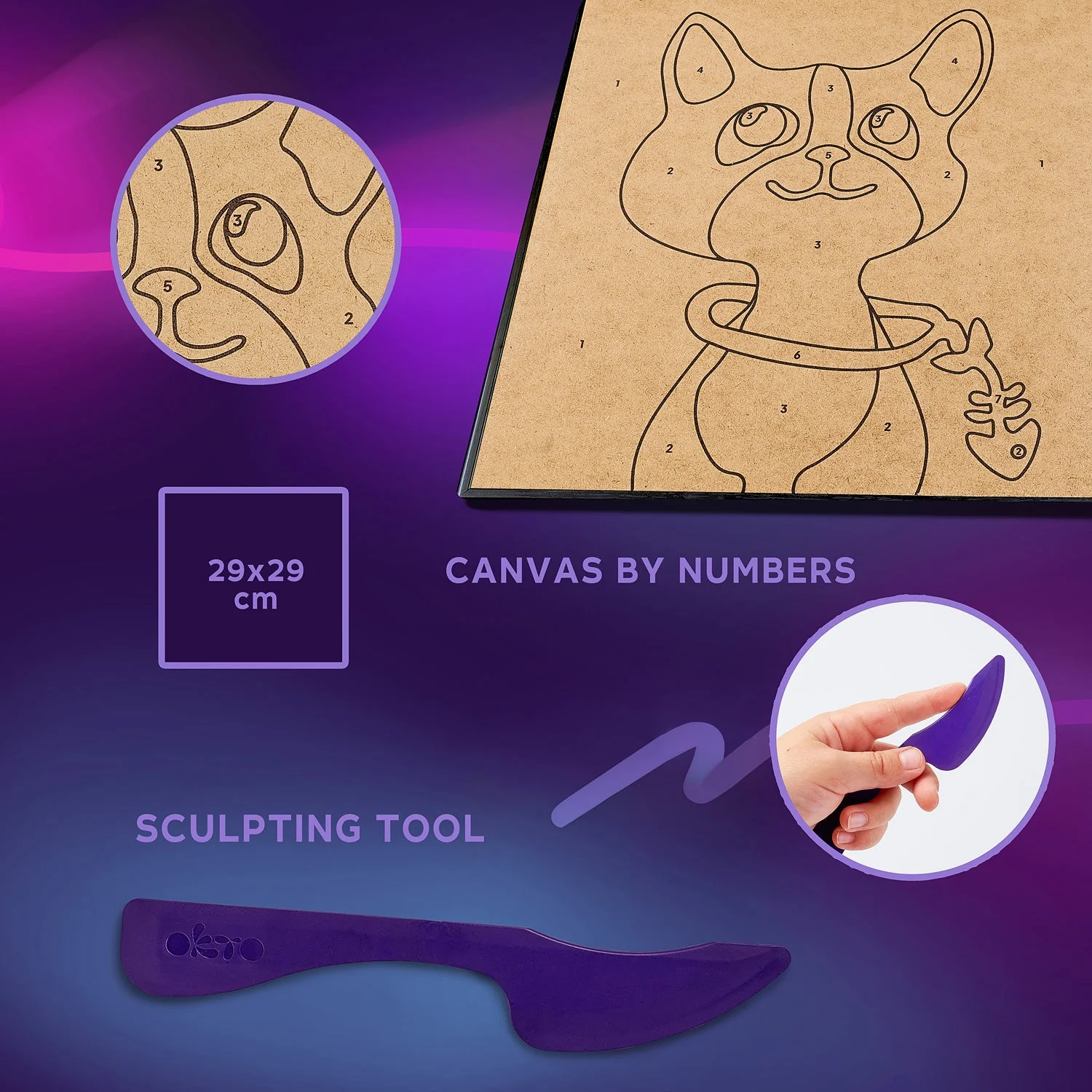 Coloring with Clay Set - Cat - 29x29cm - Image 3