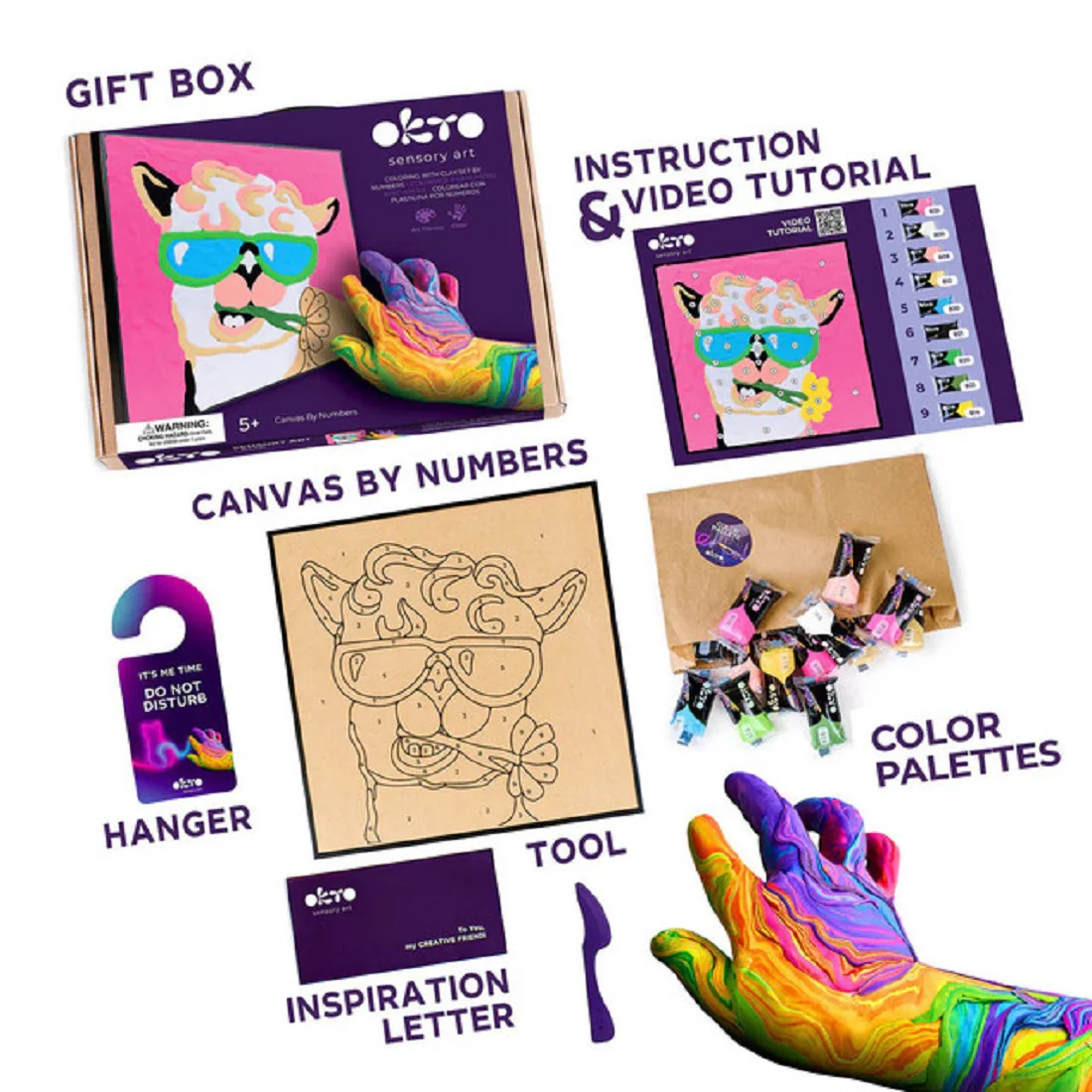 Coloring with Clay Set - Llama - 29x29cm - Image 3