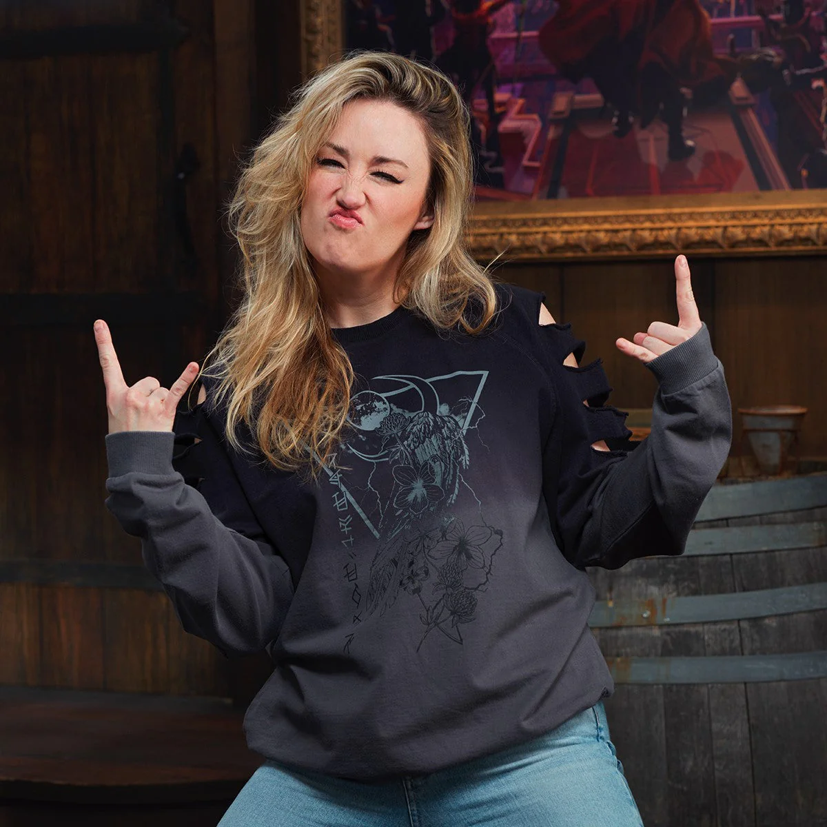 Critical Role Beauty of Exandria: Creation Yasha Nydoorin Slash Sleeve Crewneck Sweatshirt 4X-Large - Image 4