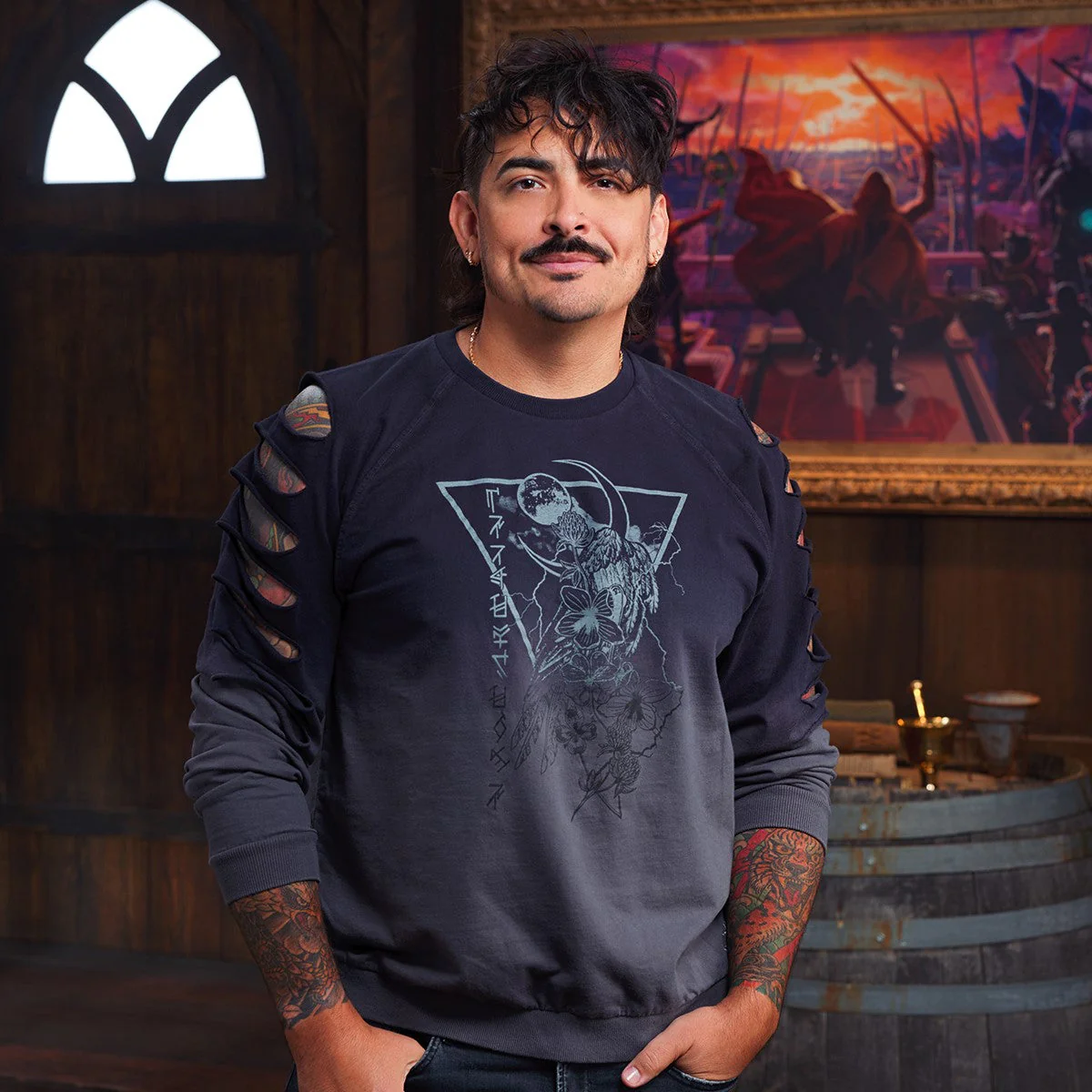 Critical Role Beauty of Exandria: Creation Yasha Nydoorin Slash Sleeve Crewneck Sweatshirt 4X-Large - Image 6