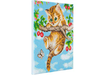 Crystal Art - Cherry Kitten 30x30cm Kit - Image 2