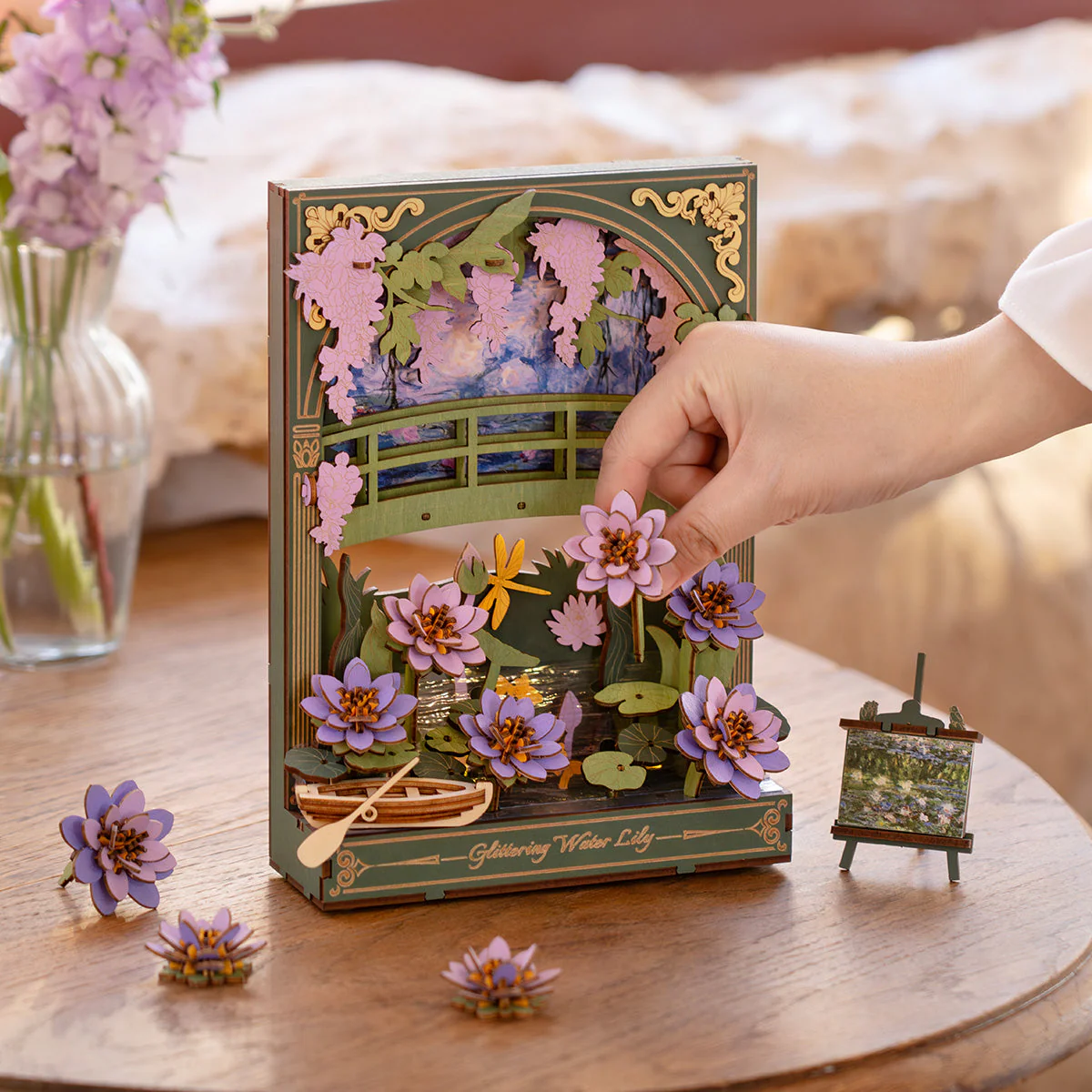 DIY Wood Bloom Craft - Glittering Water Lilly - Image 3