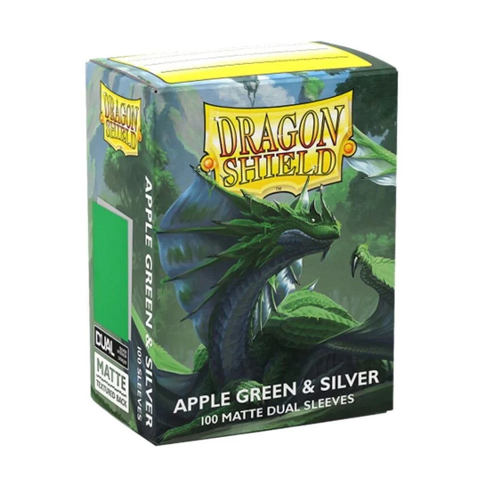 Dragon Shield: Sleeves – Matte Dual – Apple Green & Silver - Image 4