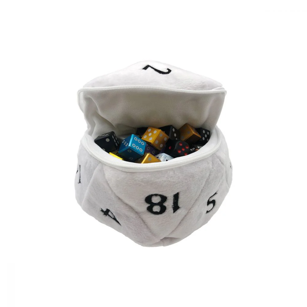 Dungeons & Dragons D20 Plush Dice Bag - White