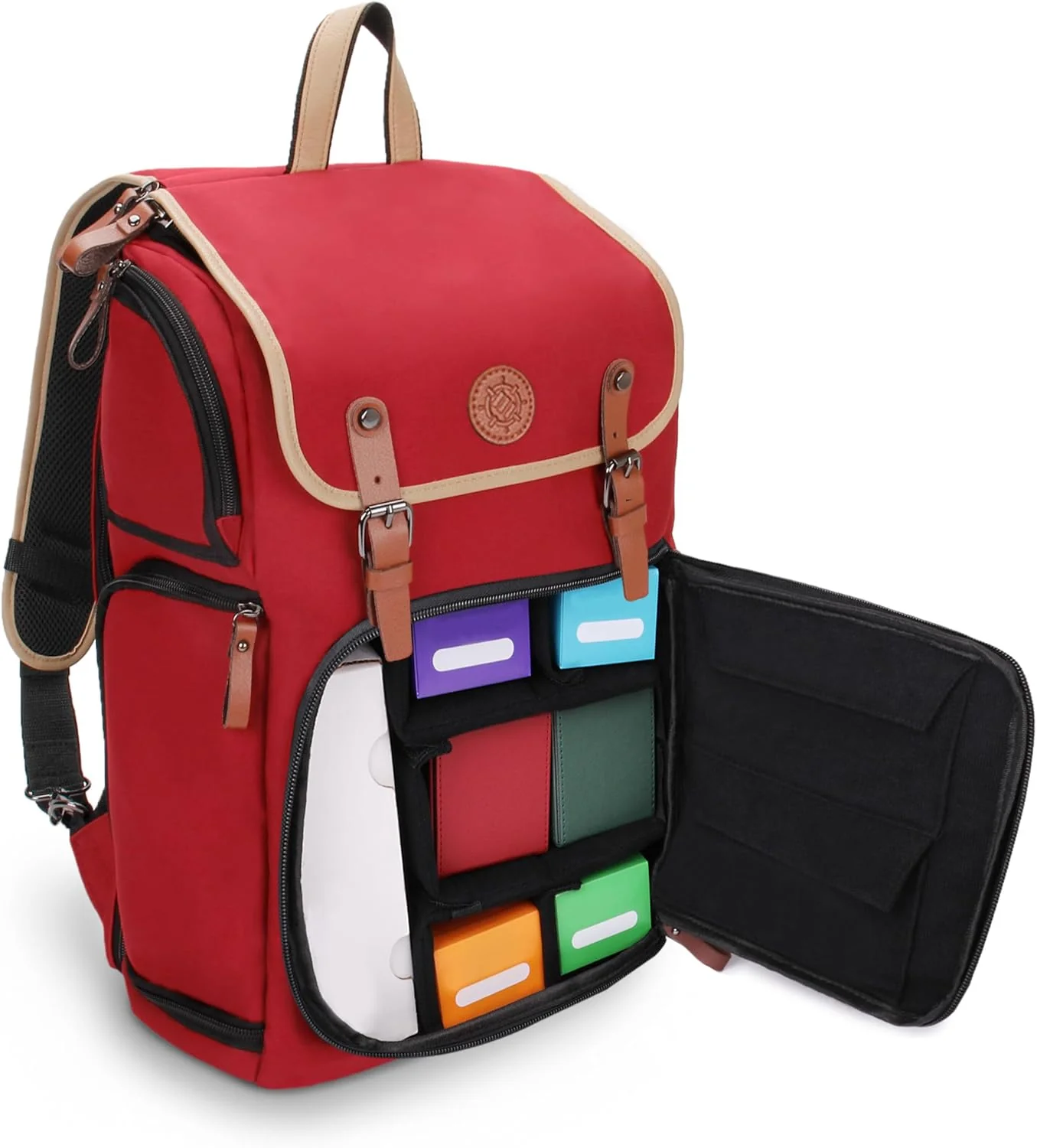 Enhance - Full Size Trading Card Storage Box Backpack - Red