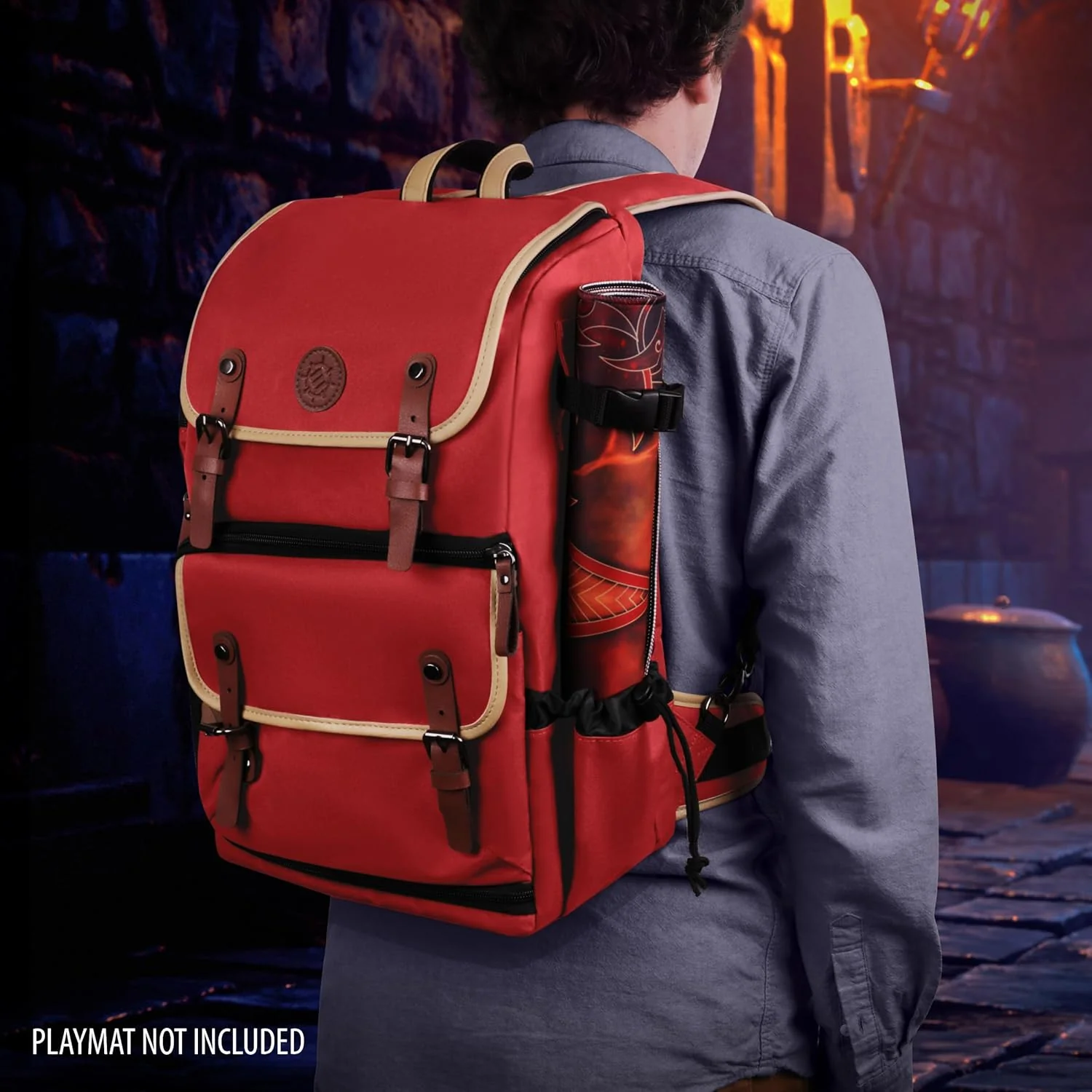 Enhance - Full Size Trading Card Storage Box Backpack - Red - Image 4