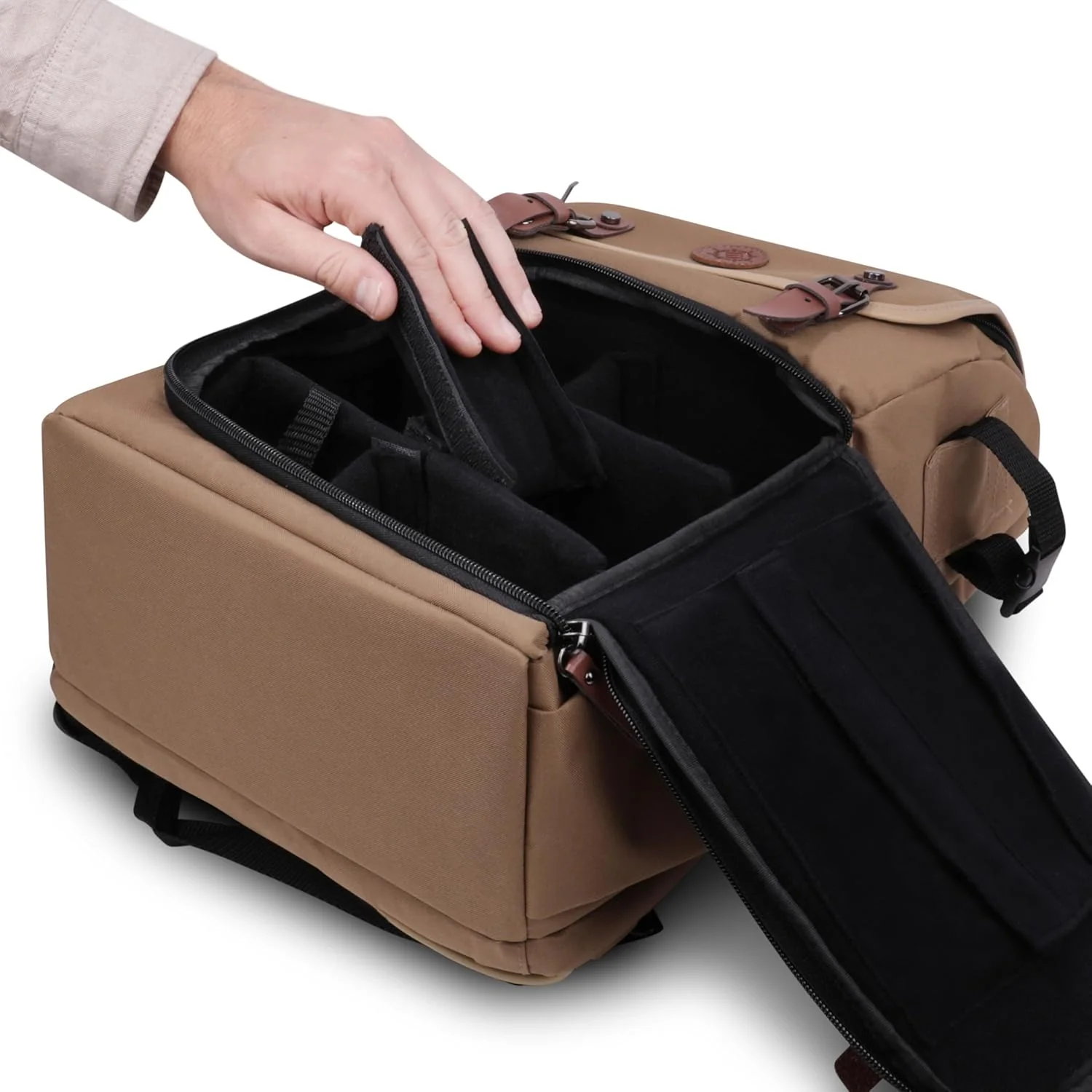 Enhance - Full Size Trading Card Storage Box Backpack - Tan - Image 3