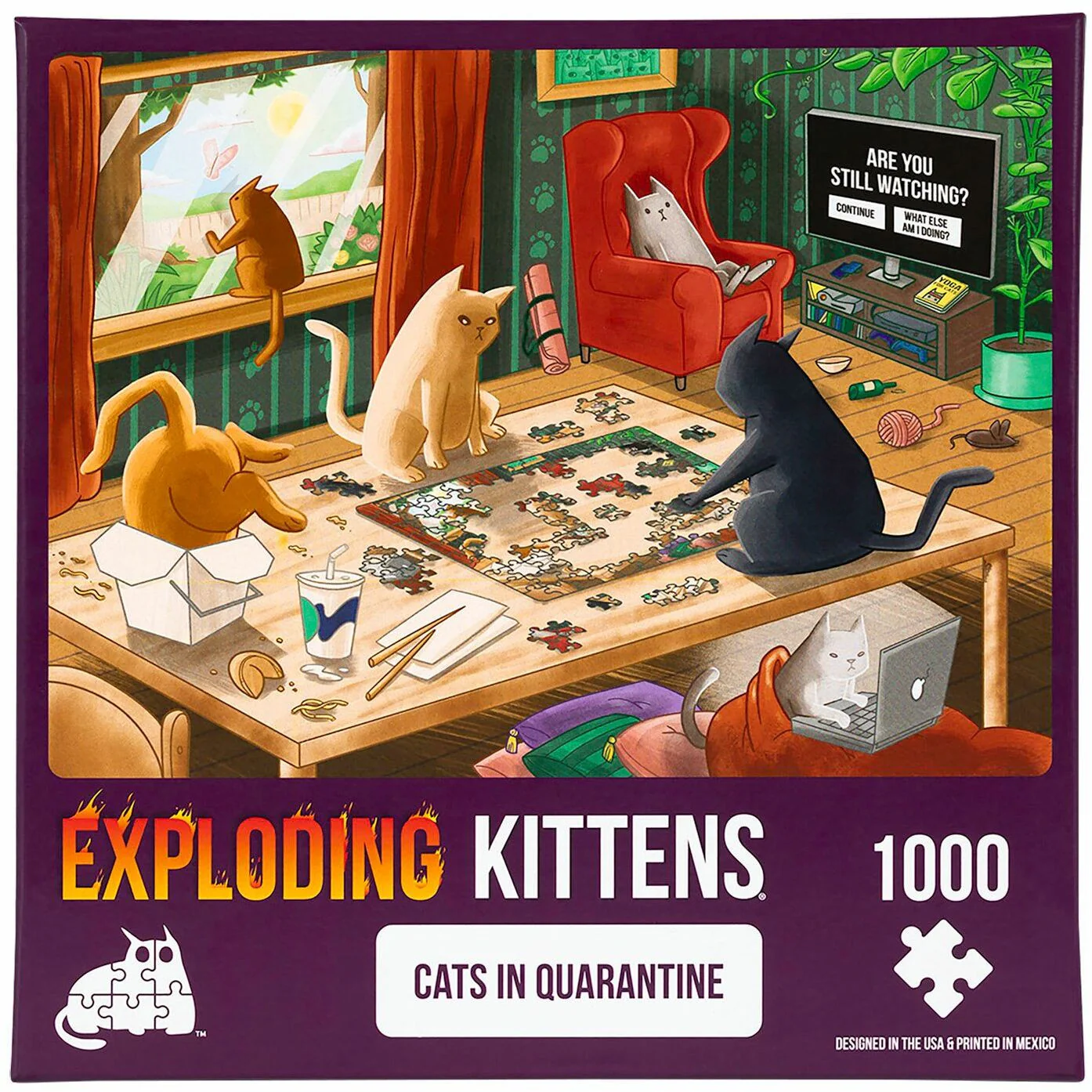 Exploding Kittens Cats in Quarantine Puzzle - 1000 Piece Jigsaw