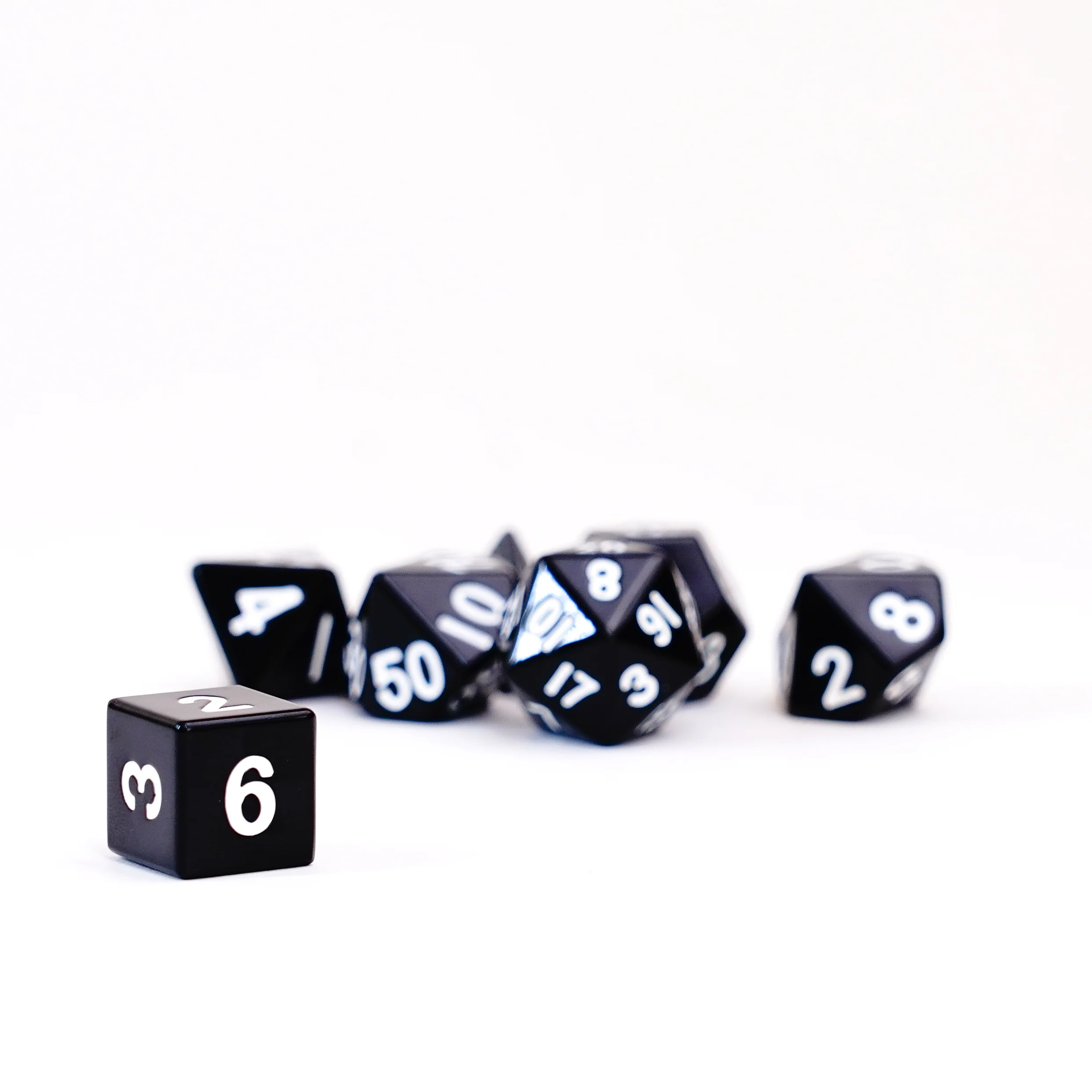 FanRoll by Metallic Dice Games - Metal Polyhedral RPG Dice Set 16mm - Black - Image 4