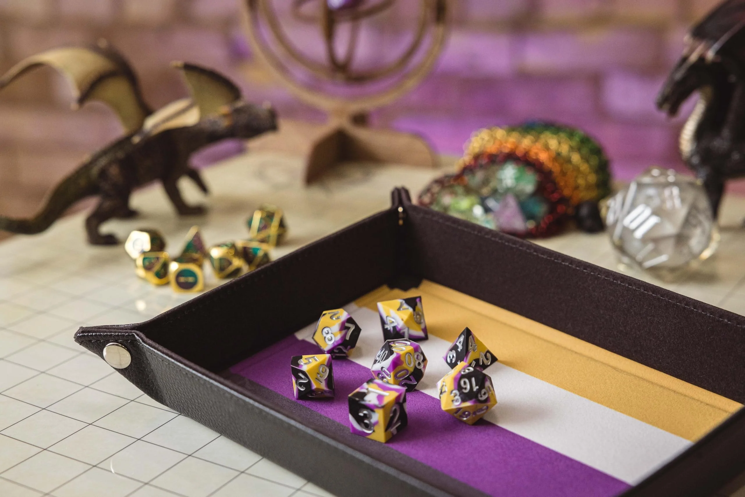 Fanroll: Pride Fold Up Velvet Dice Tray: Nonbinary - Image 6