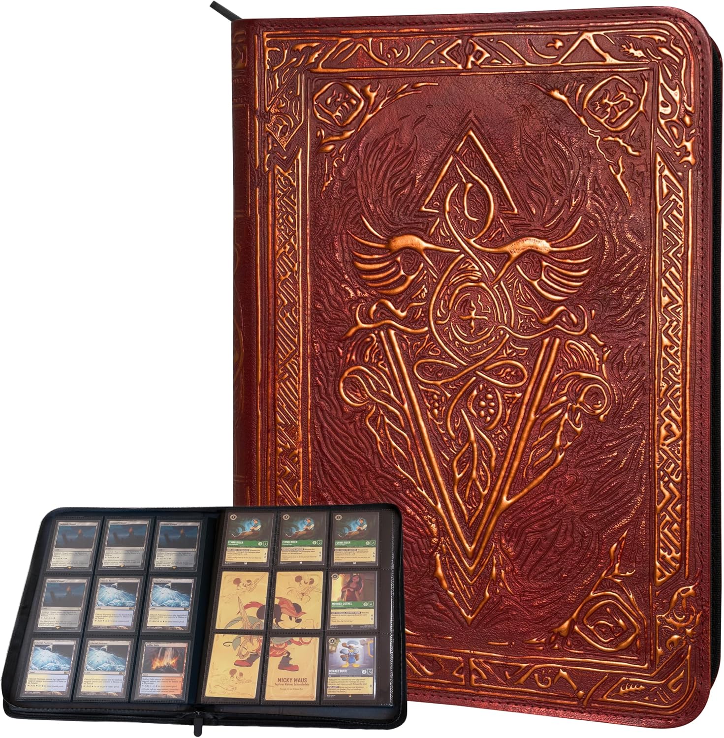 Faux-Leather Trading Card Binder - Red - Image 2