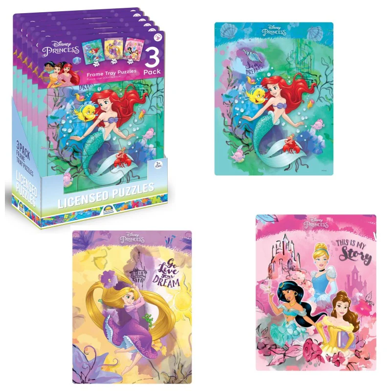 Frame Tray Puzzles - Disney Princess (3 Pack)
