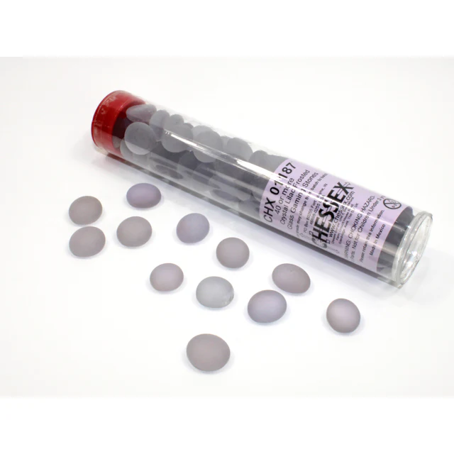 Frosted Lilac Glass Stones Tube