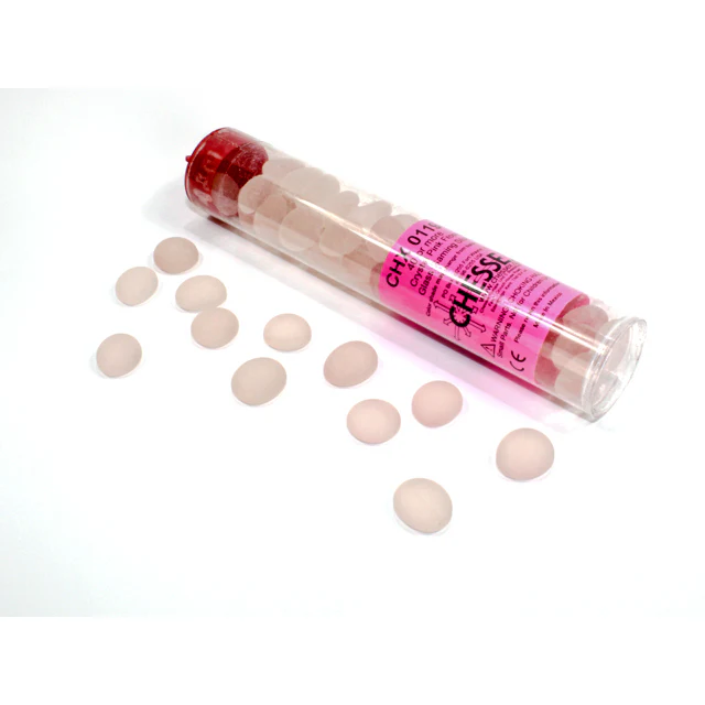 Frosted Pink Glass Stones Tube