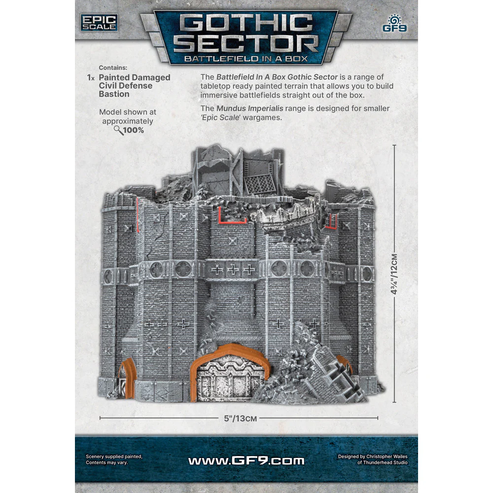 Gale Force Nine Battlefield in a Box: Gothic Sector - Mundus Imperialis: Civil Defense Bastion (Damaged) - Image 2