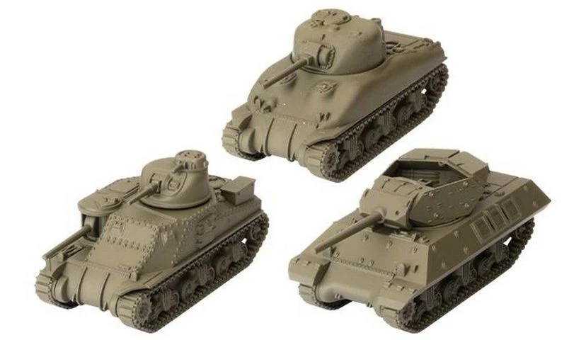 Gale Force Nine World of Tanks U.S.A. Tank Platoon (M3 Lee, M4A1 75mm Sherman, M10 Wolverine) Miniature - Image 2