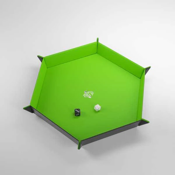 Gamegenic - Hexagonal Magnetic Dice Tray - Black/Green