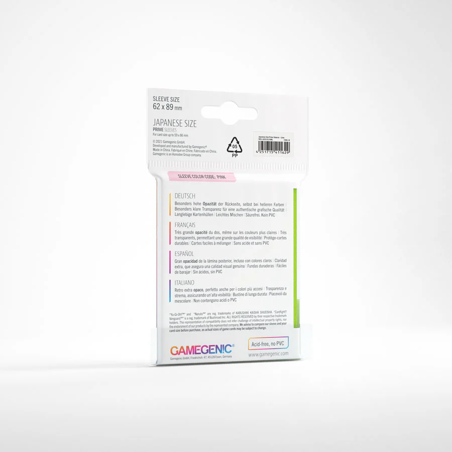 Gamegenic - Japanese Sized Prime Sleeves 60-Pieces 62 mm x 89 mm - Lime - Image 2