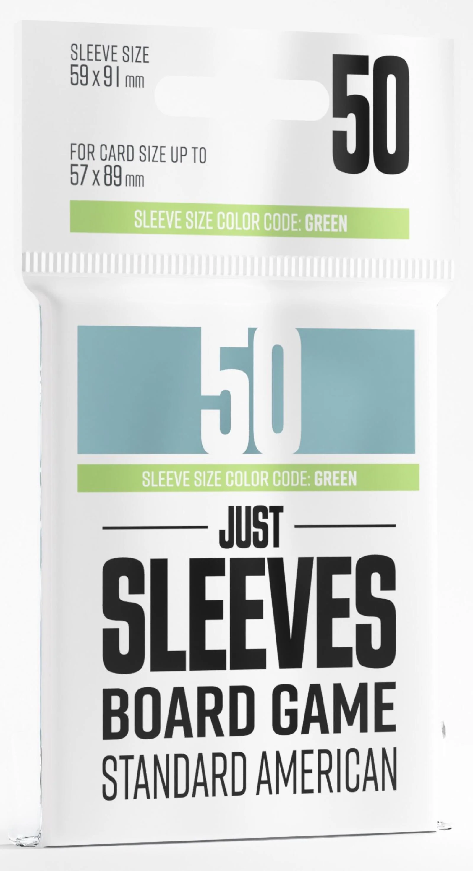 Gamegenic Just Sleeves Green - Standard Sized (59mm x 91mm) (50 Sleeves Per Pack)