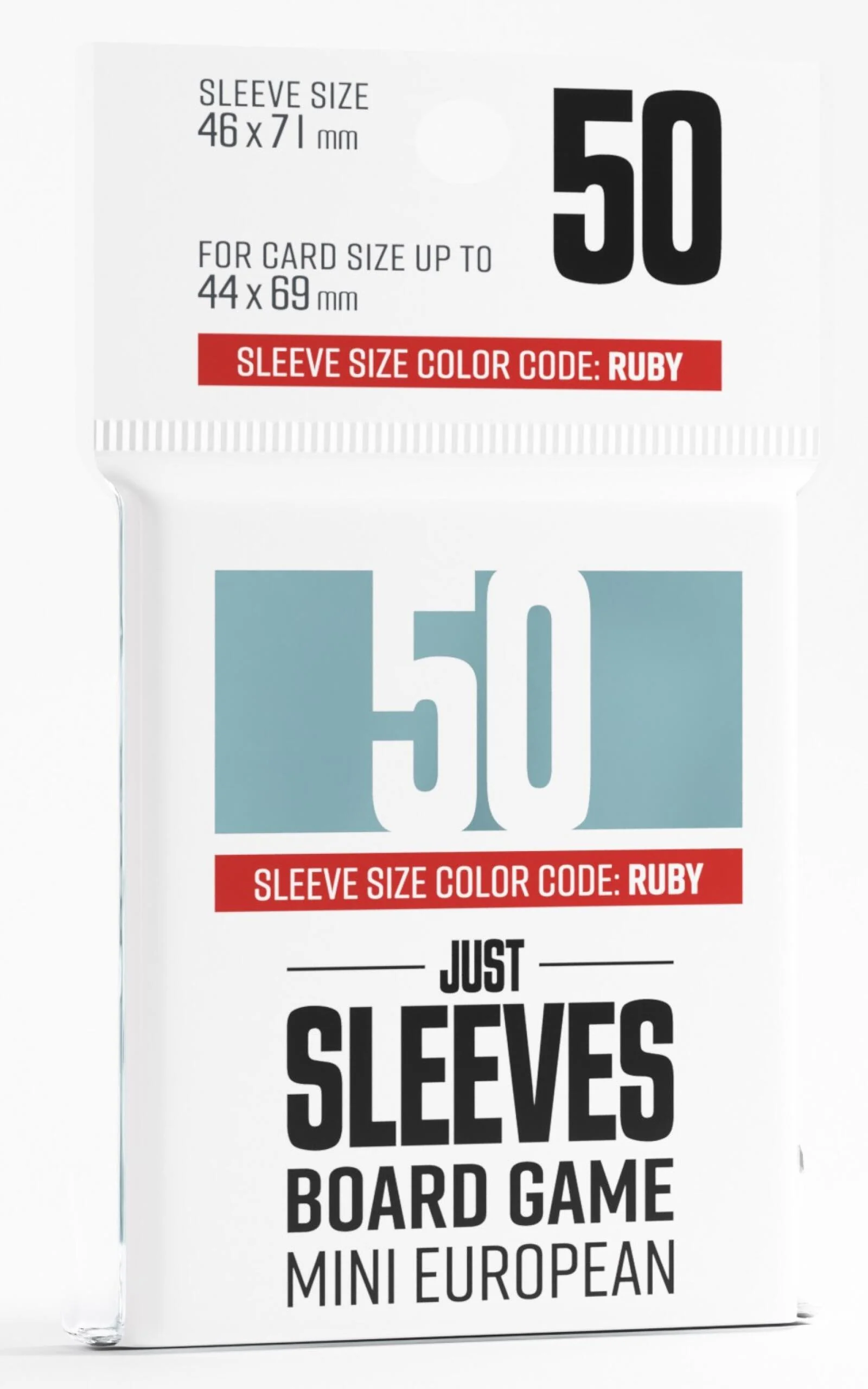 Gamegenic Just Sleeves Ruby - Mini European Sized (44mm x 67mm) (50 Sleeves Per Pack)