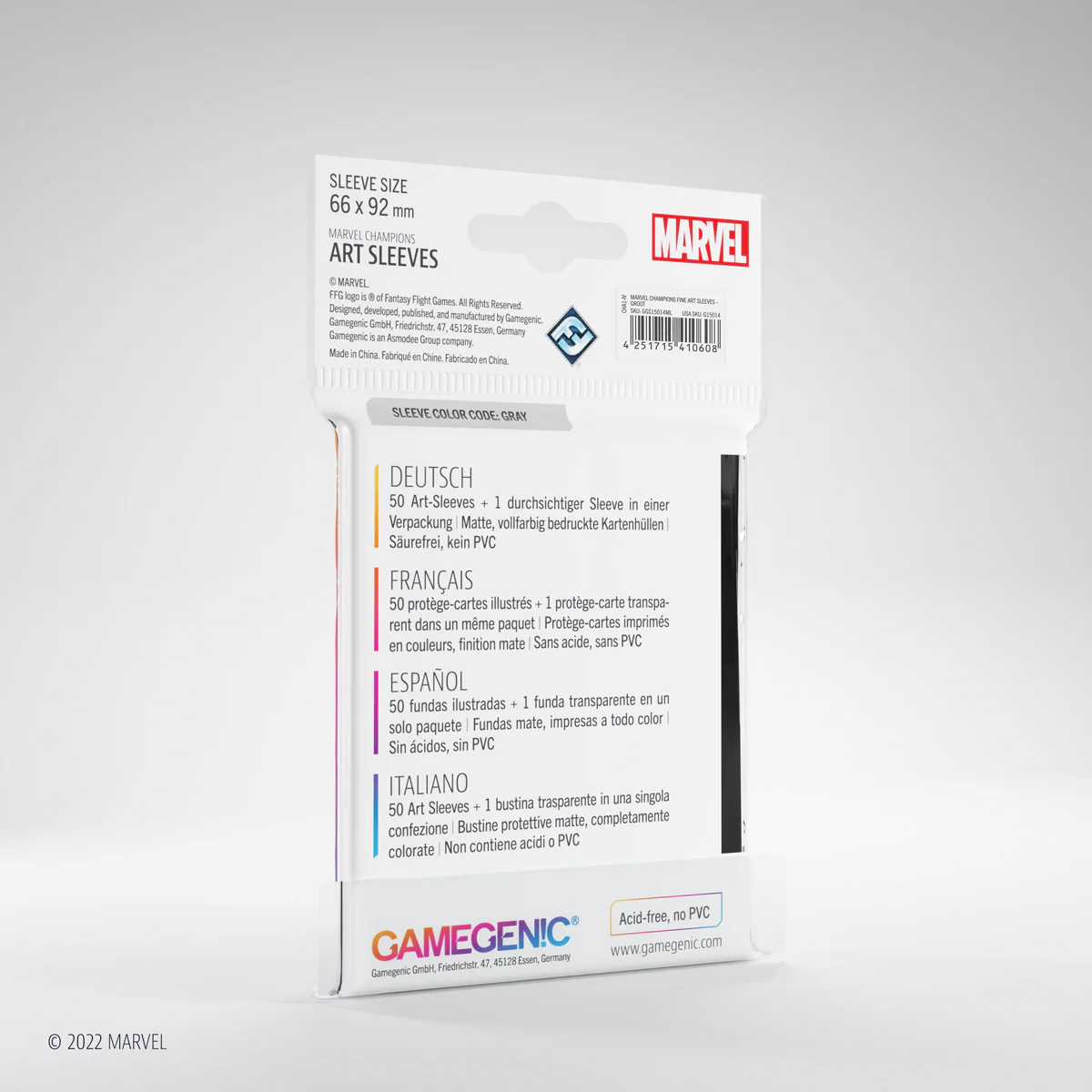 Gamegenic - Marvel Champions Fine Art Sleeves 66 mm x 92 mm - Groot - Image 2