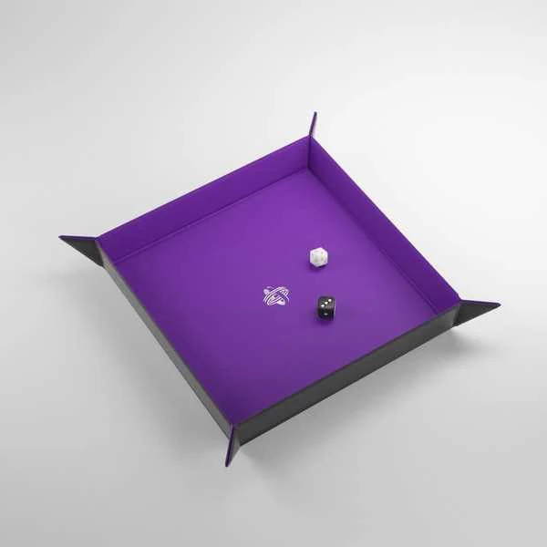Gamegenic - Square Magnetic Dice Tray - Black/Purple