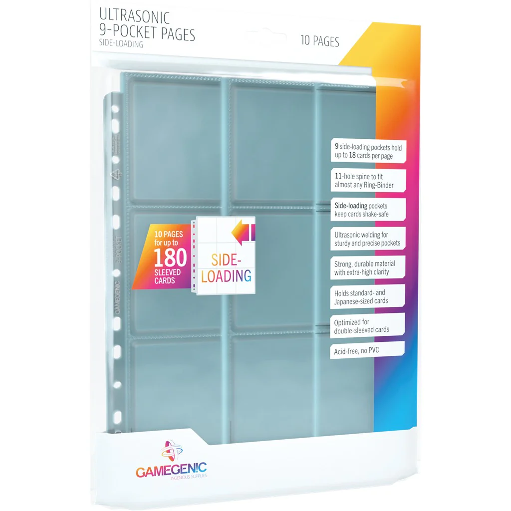 Gamegenic Ultrasonic 9 Pocket Pages Sideloading 10 Piece Pack