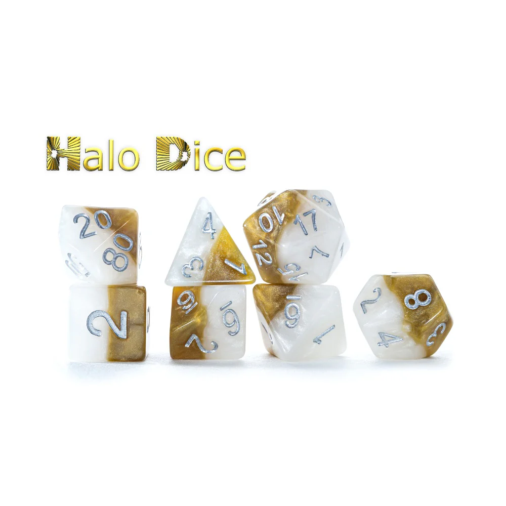 Gate Keeper Games - Halfsies RPG Dice Set - Halo Dice