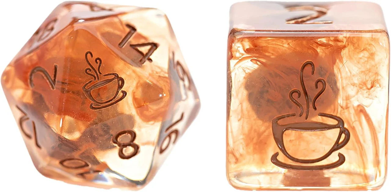 Gate Keeper Games - Inclusion RPG Dice Set - Coffee - Image 3
