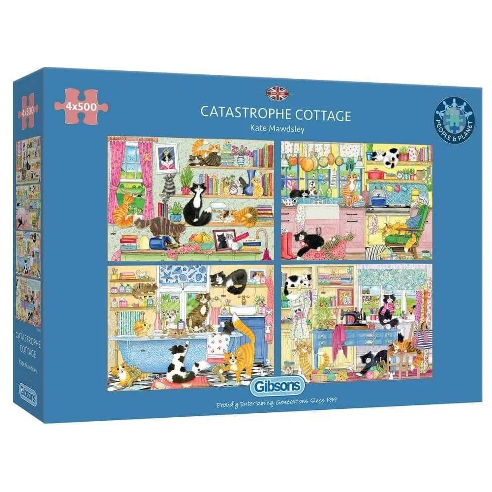 Gibsons - Catastrophe Cottage 4 x 500 Piece Puzzle