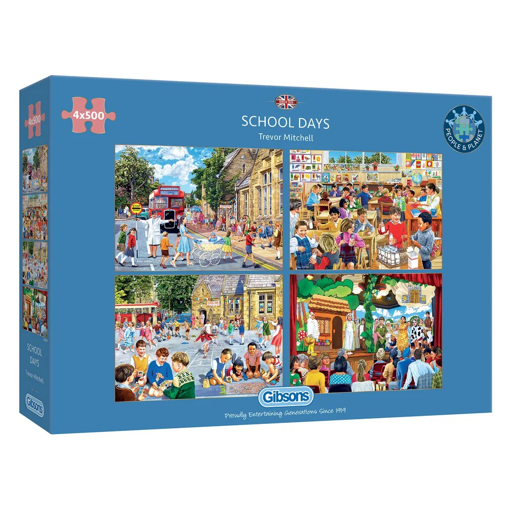 Gibsons - School Days 4 X 500 Piece Puzzle