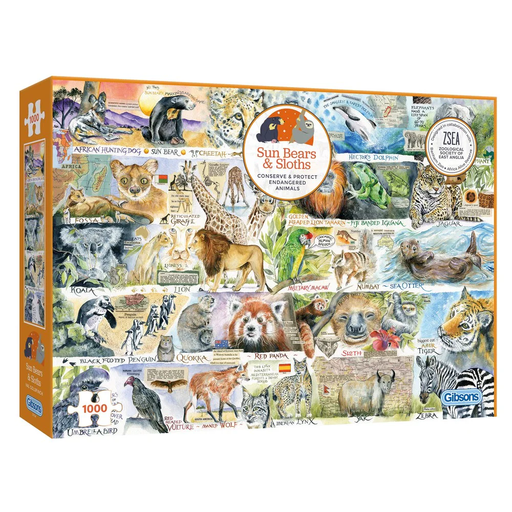 Gibsons - Sun Bears & Sloths 1000 Piece Puzzle