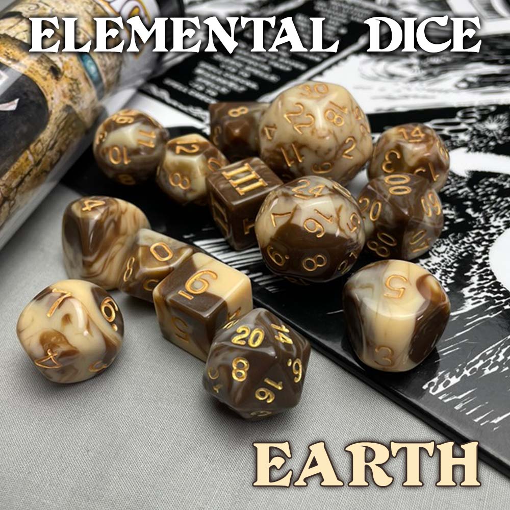 Goodman Games Dungeon Crawl Classics Elemental 14-Piece Dice Set - Earth