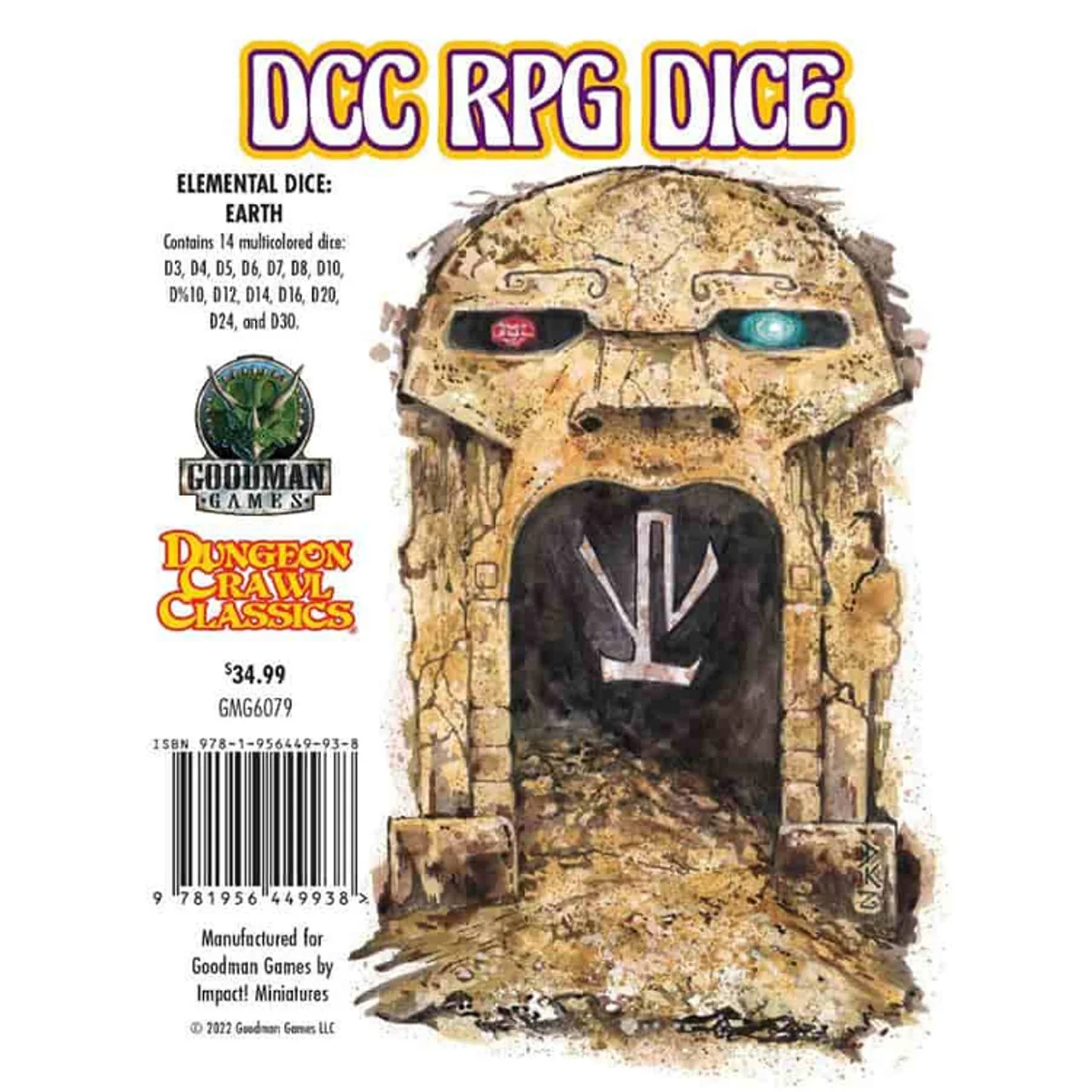 Goodman Games Dungeon Crawl Classics Elemental 14-Piece Dice Set - Earth - Image 2