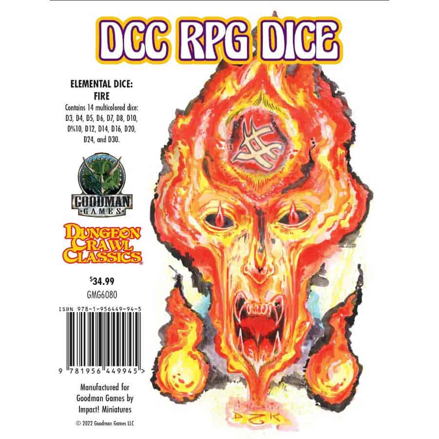 Goodman Games Dungeon Crawl Classics Elemental 14-Piece Dice Set - Fire - Image 2